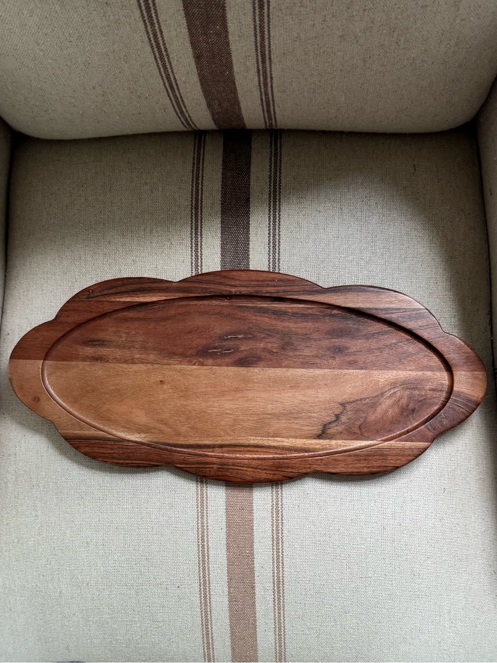 Hearth & Hand with Magnolia 18” Scalloped Wood Oval Tray